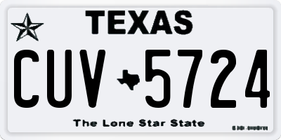 TX license plate CUV5724