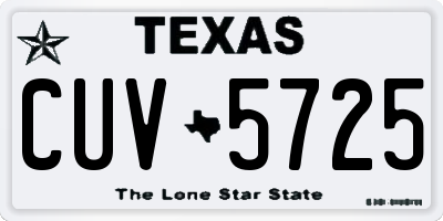 TX license plate CUV5725