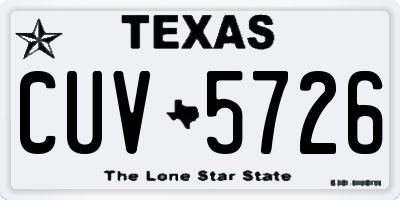 TX license plate CUV5726