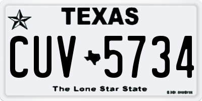 TX license plate CUV5734