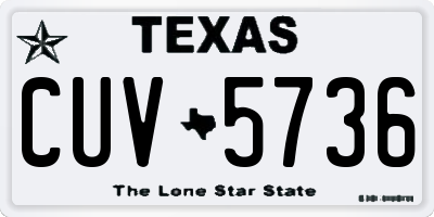 TX license plate CUV5736