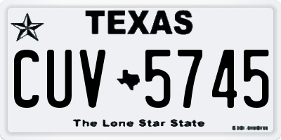 TX license plate CUV5745