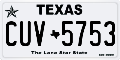 TX license plate CUV5753