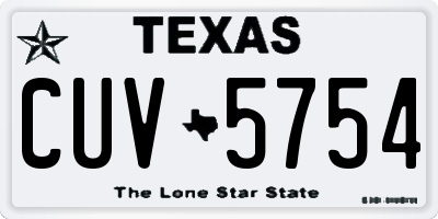 TX license plate CUV5754