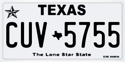 TX license plate CUV5755