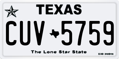 TX license plate CUV5759