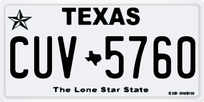 TX license plate CUV5760