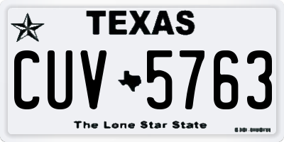 TX license plate CUV5763