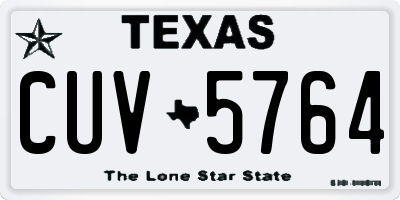 TX license plate CUV5764