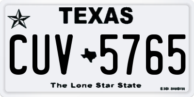 TX license plate CUV5765