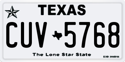 TX license plate CUV5768