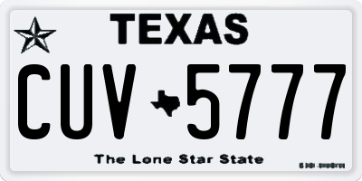 TX license plate CUV5777