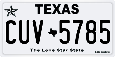 TX license plate CUV5785