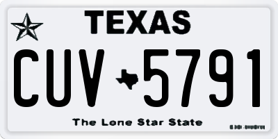 TX license plate CUV5791