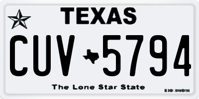 TX license plate CUV5794