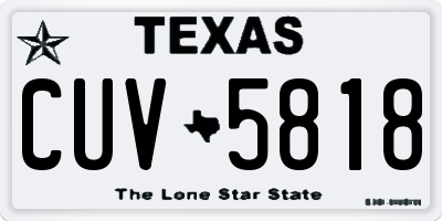 TX license plate CUV5818