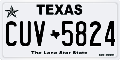 TX license plate CUV5824