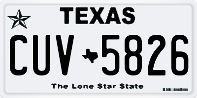 TX license plate CUV5826
