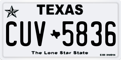 TX license plate CUV5836