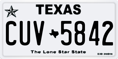 TX license plate CUV5842