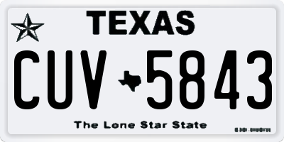 TX license plate CUV5843