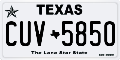 TX license plate CUV5850