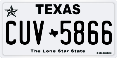 TX license plate CUV5866