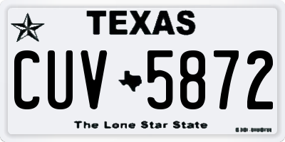 TX license plate CUV5872
