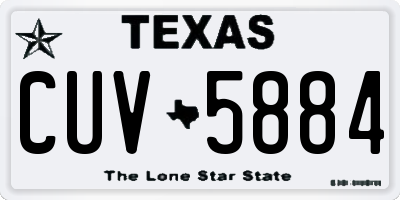 TX license plate CUV5884