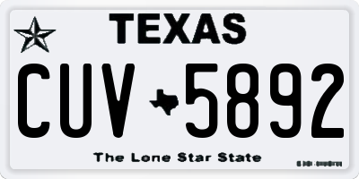 TX license plate CUV5892