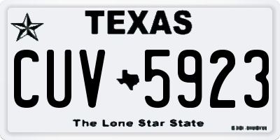 TX license plate CUV5923