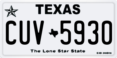 TX license plate CUV5930