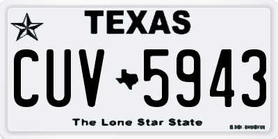 TX license plate CUV5943