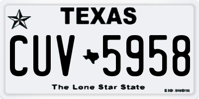 TX license plate CUV5958
