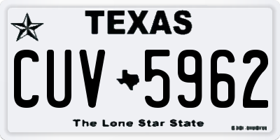 TX license plate CUV5962