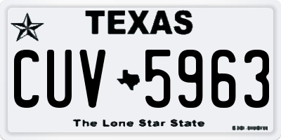 TX license plate CUV5963
