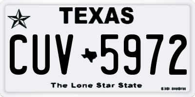 TX license plate CUV5972