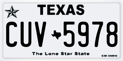 TX license plate CUV5978