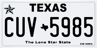 TX license plate CUV5985