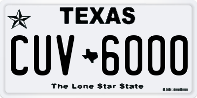 TX license plate CUV6000