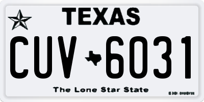 TX license plate CUV6031