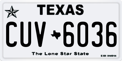 TX license plate CUV6036