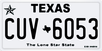 TX license plate CUV6053
