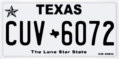 TX license plate CUV6072
