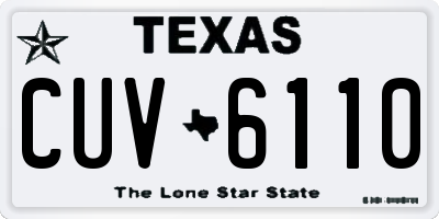 TX license plate CUV6110