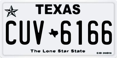 TX license plate CUV6166
