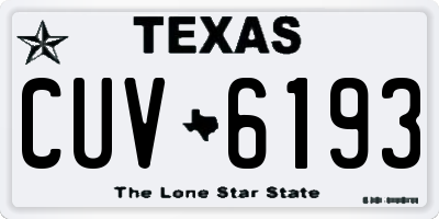TX license plate CUV6193