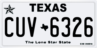 TX license plate CUV6326