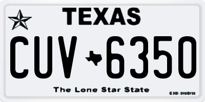TX license plate CUV6350