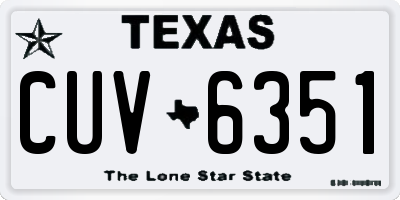 TX license plate CUV6351